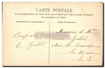 Fougeres - Place de la Gare — Hôtel de l'Ouest — editor desconhecido, n° 43 — Verso