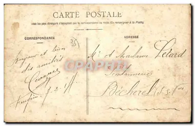 Fougères (I.-et-V.) — O Castelo Feudal, Torre Surienne e os Muros — editor J. Sorel, n° 141 — Verso