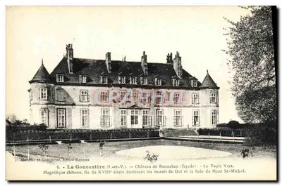 La Gouesnière (I.-et-V.) — Castelo de Bonnabane (fachada) — Le Tapis Vert