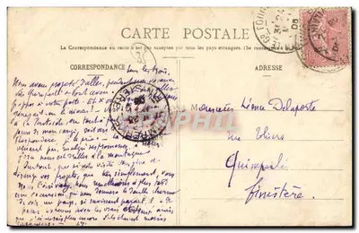 Le Grand Fougeray - Praça da Igreja — editor Coleção Lacroix, Châteaubriant, n° 205 — Verso