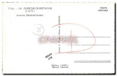 Avenida Geral-Leclerc — La Guerche-de-Bretagne — Edições Gaby — Verso