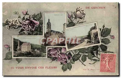 De Guichen — vista da cidade e de seus monumentos — Ed. E. Baret, Liége
