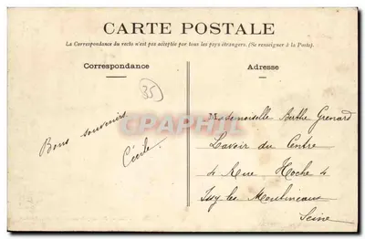 Guichen - Bourg-des-Comptes — Os lados da Vilaine, perto do Castelo de Gailieu — Cliché P. Huchet E. Mary-Rousselière, editor, Rennes — Verso