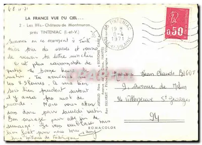 Castelo de Montmurran — perto de Tinteniac (Ille-et-Vilaine) — Éditions Artaud & Fils, Nantes — Verso