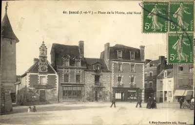 Janzé (Ille-et-Vilaine) — Plac Rady Miejskiej, strona północna — E. Mary-Rousselière, wydawca, Rennes