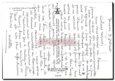 लिफ्रे (इल एट विलाइन) — मेयर कार्यालय — लेस एडिशन्स डू गैबियर, संख्या XN109 — पीछे