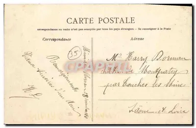 Miniac-Morvan (Ille-et-Vilaine) — widok ulicy i kościoła — wydawca nieznany — Rewers
