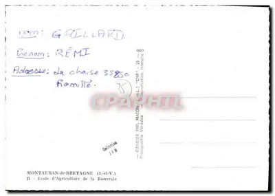 Castillo de Montauban-de-Bretagne — editor Comabier, n.º 000 — Reverso