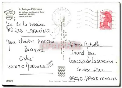 Montfort-sur-Meu — calle San Nicolás — Ediciones de Bretaña — Reverso