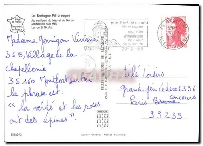 Montfort-sur-Meu — Rue St Nicolas — Belles Éditions de Bretagne, n°35160/3 — Reverso