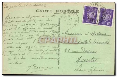 Paimpont (Ille-et-Vilaine) — O Lago e a Abadia — G. Artard, editor — Verso
