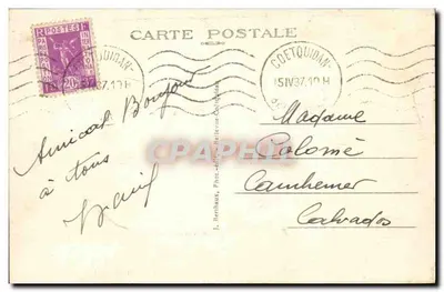 Les FORGES de PAIMPONT — Stary dąb obok Hotelu — La Digue de l'Étang des Forges — J. Berthaux, Fot. wydawca, Coetquidan — Rewers