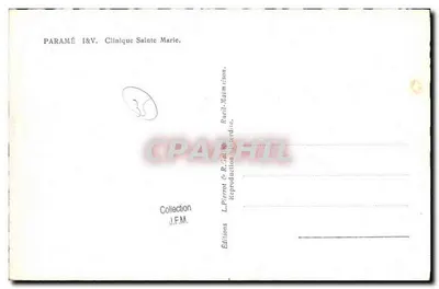 Clínica Santa Maria — Rueil-Malmaison — Edições L. Pierrot & R. Gailhaguet — Verso