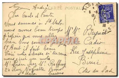 Paramé - Kasyno i Wielki Hotel - Wybrzeże Emeraude - Wydawnictwo Gérin, St-Malo (n° 4805) — Rewers