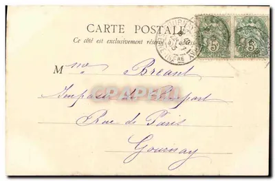Rotheneuf-Paramé — Skulpiowane skały — B. F., Paryż, nr 3 — Rewers