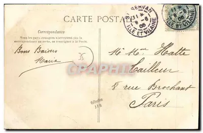 Paramé — Plaża i Pointe de Rochebonne — G.F. — Zbiór Germain fils, nr 2736 — Rewers