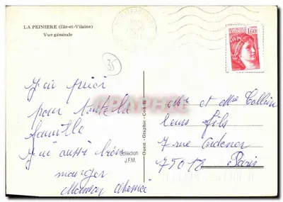La Peinière (Ille-et-Vilaine) — Widok ogólny — Zachód - Grafika - Zbiór J.F.M. — Rewers
