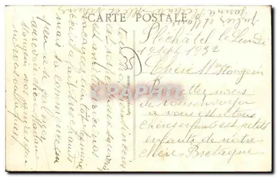 Pléchâtel - Capela do Coração Sagrado e Estátua de Santa Ana — Edição Borchard — Verso