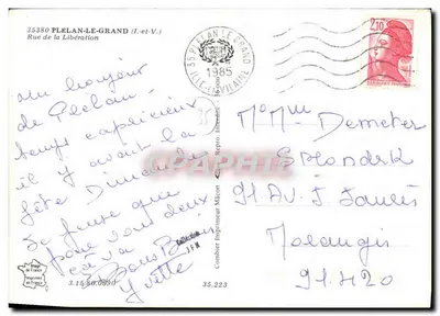 Plelan-le-Grand — rua da Liberdade — Cing, editor — Verso