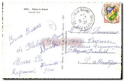 Widok ulicy w Piélan-le-Grand — wydawca Loïc, numer serii nie widoczny — Rewers
