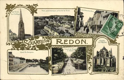 Redon — Panoramablick von der Turm — Erinnerung an Redon — Verlag nicht sichtbar