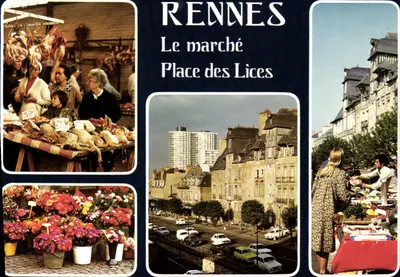CPM Rennes Le Marche Place des Lices Vieilles maisons Hotels de la Noue et du Mohan