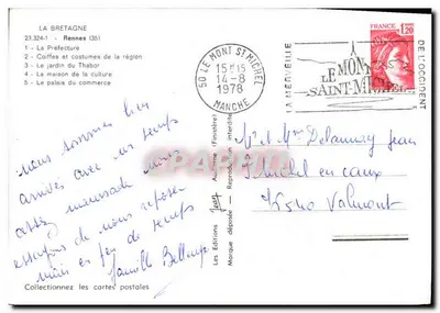Rennes — Widok panoramiczny — Wydawnictwo La Merveille — Rewers