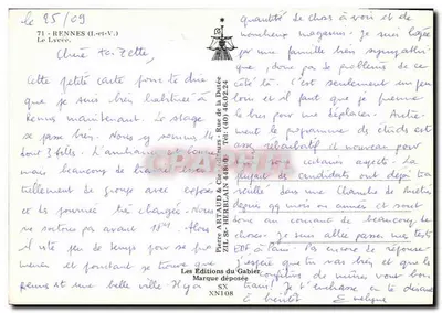 Rennes — Widok z lotu budynku Dotation — Les Éditions du Gabier, seria XN108 — Rewers