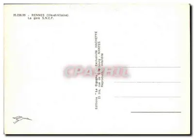 Cigonia — stacja kolejowa S.N.C.F. w Rennes — Wydawnictwo Cigonia — Rewers