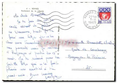 View of the Rue de la Liberté in Rennes — publisher Rooy, no. 4 — Back