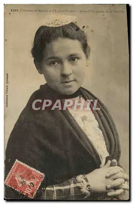Costumes de Rennes et d'Ille-et-Vilaine - Jeune Fille coiffee de la Catinelle — Collection Villard, Quimper
