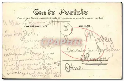 Rennes — Widok panoramiczny. Rzeka Vilaine. Plac Misji i Mail — Wydawca R. Marte — Rewers