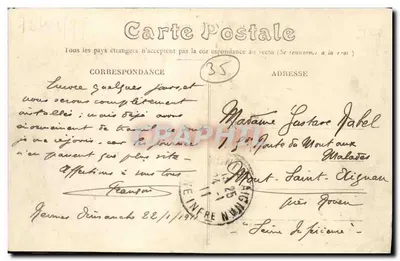 Vue Générale de Rennes — Carte postale n°1001 — Éditeur S. Mary-Honoré — Verso