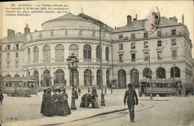 Rennes — Le Théâtre détruit par un incendie le 20 février 1856 — L.H.R.