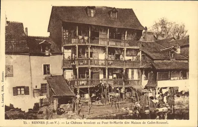 Rennes (Ille-et-Vilaine) — Le Château branlant au Pont St-Martin dite Maison de Cadet-Roussel — A. Laminé, Édit. Rennes