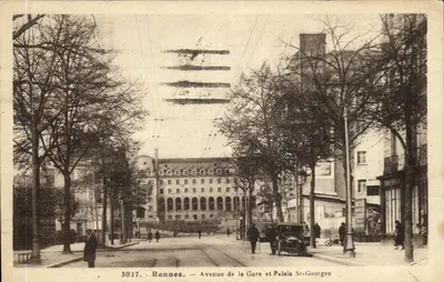 CPA Rennes Avenue de la Gare et Palais St Georges