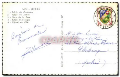 Rennes — Widok panoramiczny — Wydawnictwo du Mail, nr 5425 — Rewers