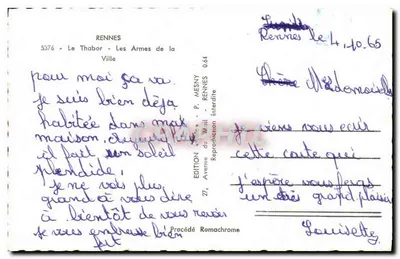 Les Armes de la Ville — Rennes — Édition du Mardil — Verso