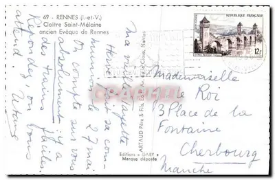 Cloître Saint-Mélaine — Rennes (Ille-et-Vilaine) — Éditions Gaby — Verso