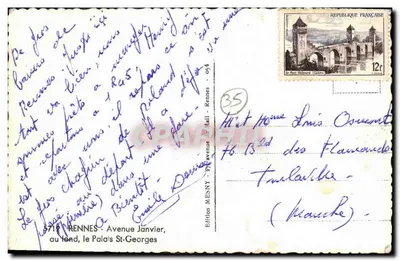 Rennes - Avenue Janvier — uitgever M.ESNY, n° 5719 — Achterkant