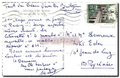 Herby miasta Rennes — wydawca Loïc, numer serii nieczytelny — Rewers