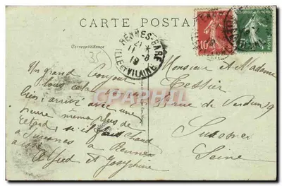 Avenue de la Gare — Rennes (Il-et-V.) — wydawca Rennes (I.-et-V.) nr 12 — Rewers