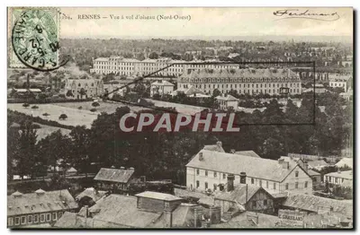 Rennes — Vue à vol d'oiseau (Nord-Ouest) — Éditeur Ferdinand