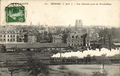 Rennes (Ille-et-Vilaine) — Vue Générale prise de Ponchailloux — Éditeur : La Bretagne, n° 131