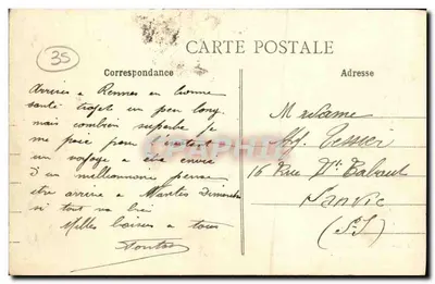 Rennes - Le Mail et la Nouvelle Gare — J. Sorel, éditeur, Rennes, n°89 — Verso