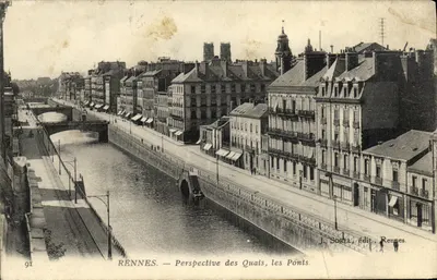 Rennes — Perspective des Quais, les Ponts — J. Sorel, édit., Rennes.