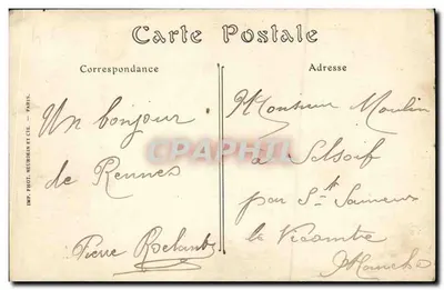 Rennes (Ille-et-Vilaine) — Pałac Handlowy i nowe ogrody nad Vilainą — Le Sorel, wyd., Rennes — Rewers