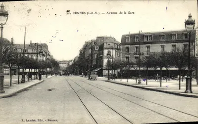 Rennes (I-et-V.) — Avenue de la Gare — A. Lamiré, Edit. - Rennes