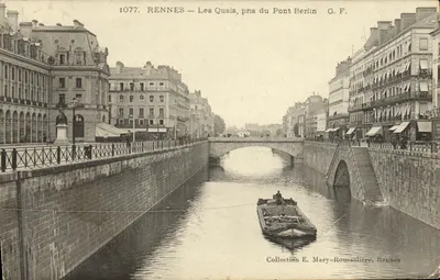 Rennes — Les Quais, pris du Pont Berlin — G. F. — Collection E. Mary-Rousselière, Rennes