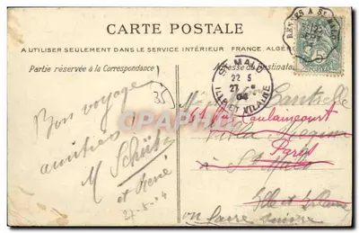 Rennes — Les Quais, pris du Pont Berlin — G. F. — Collection E. Mary-Rousselière, Rennes — Verso
